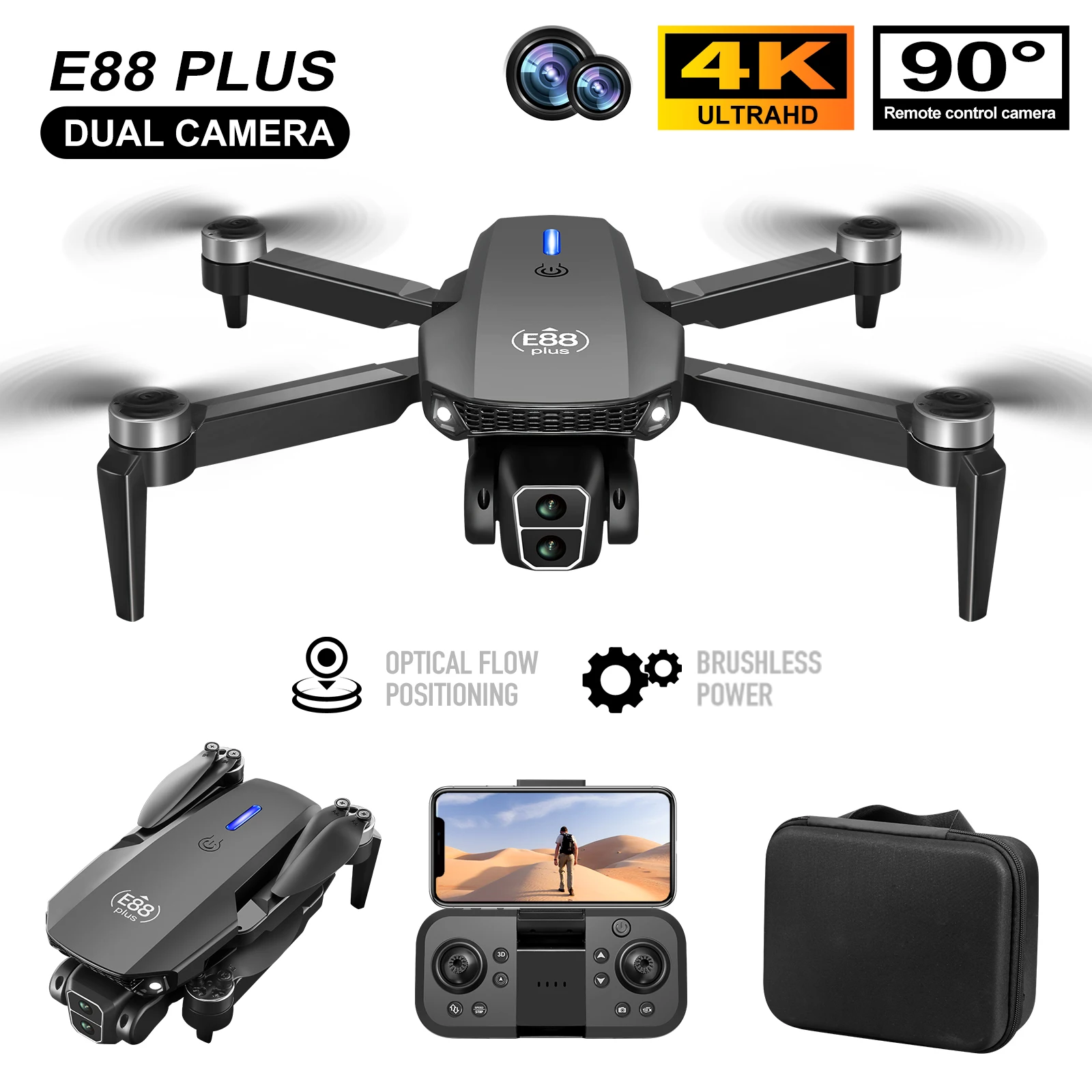 New E88 Plus Quadcopter Drone: - đánh giá và giá Rc Helicopter Case