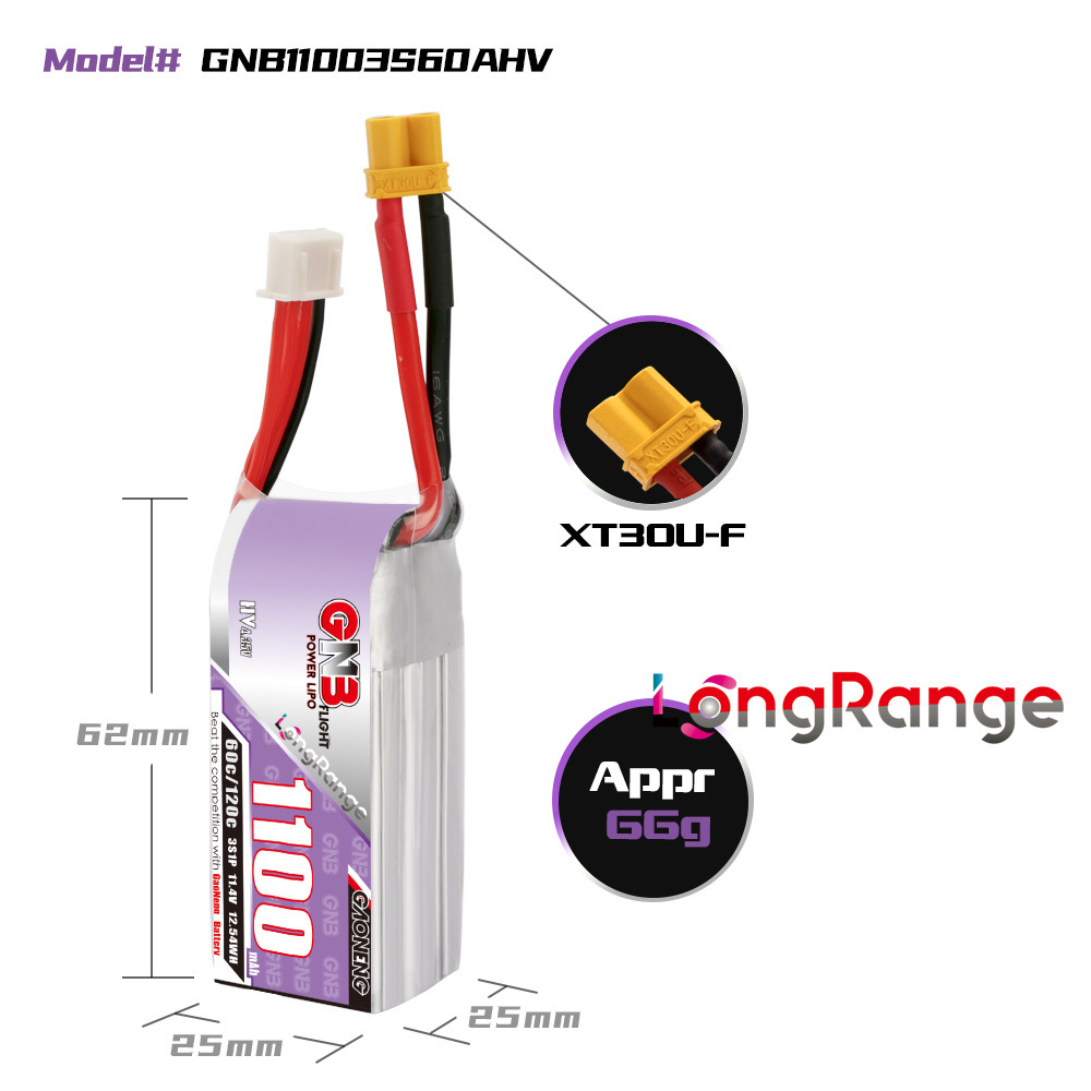 GNB 1100mAh 2S 3S 4S 6S 60C/12 - đánh giá và giá Rc Helicopter Parts